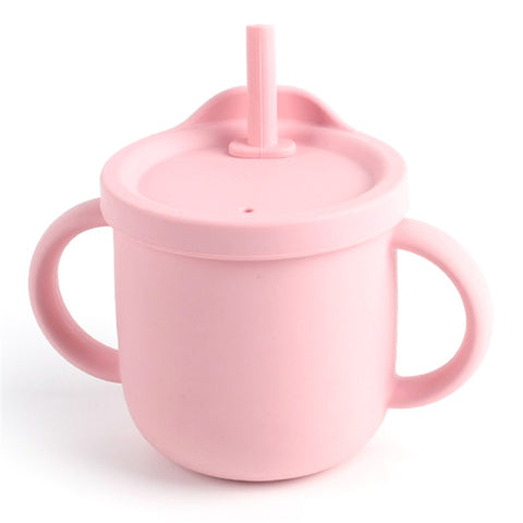 ZP2004B 250ML Toddler Straw Cup Baby Training Drinking Cup with Dual Handles (with Silicone Material FDA Report)