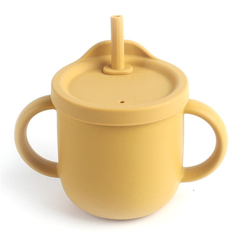 ZP2004B 250ML Toddler Straw Cup Baby Training Drinking Cup with Dual Handles (with Silicone Material FDA Report)