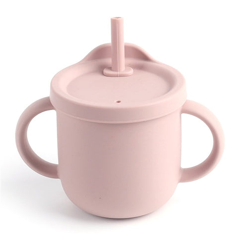 ZP2004B 250ML Toddler Straw Cup Baby Training Drinking Cup with Dual Handles (with Silicone Material FDA Report)
