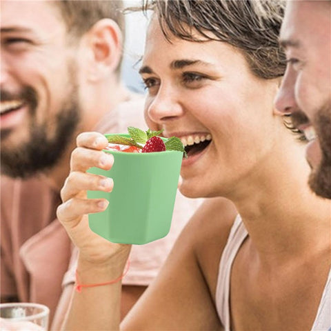 Silicone Water Cup Drop-Proof Outdoor Simple Beer Cup Cocktail Cup Travel Portable Foldable Cup(BPA-Free, NO FDA Certificate)