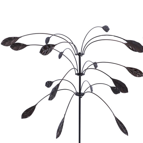 Outdoor Garden Yard Wind Power Spinner Iron Art Decorative Rotating Leaves Windmill