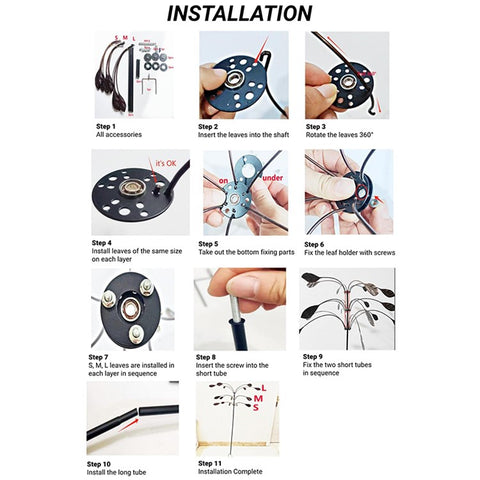 Outdoor Garden Yard Wind Power Spinner Iron Art Decorative Rotating Leaves Windmill