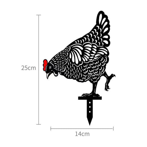 5Pcs / Set Garden Hen Chicken Yard Art Lawn Floor Decoration Animal Silhouette Garden Stakes