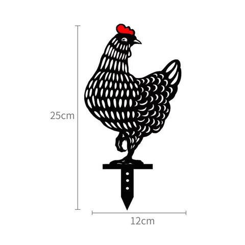 5Pcs / Set Garden Hen Chicken Yard Art Lawn Floor Decoration Animal Silhouette Garden Stakes