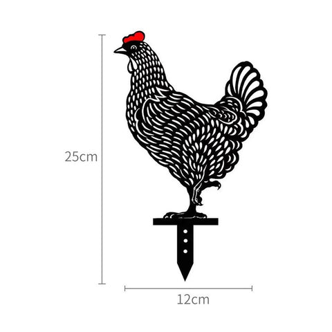 5Pcs / Set Garden Hen Chicken Yard Art Lawn Floor Decoration Animal Silhouette Garden Stakes