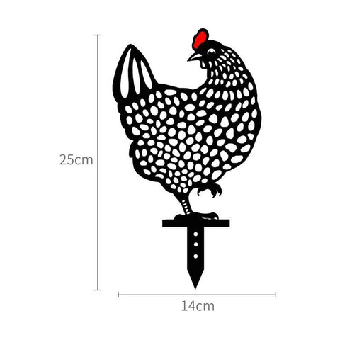 5Pcs / Set Garden Hen Chicken Yard Art Lawn Floor Decoration Animal Silhouette Garden Stakes