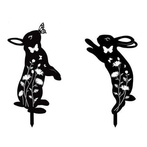 2PCS Hollow-Out Iron Garden Decor Stake Yard Art Decoration for Patio, Lawn