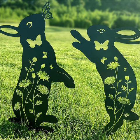 2PCS Hollow-Out Iron Garden Decor Stake Yard Art Decoration for Patio, Lawn