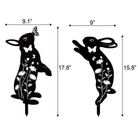 2PCS Hollow-Out Iron Garden Decor Stake Yard Art Decoration for Patio, Lawn