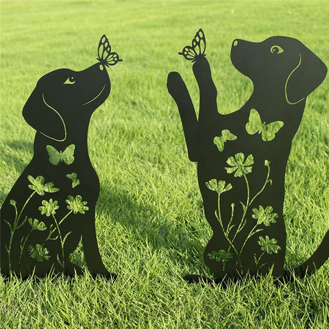 2PCS Hollow-Out Iron Garden Decor Stake Yard Art Decoration for Patio, Lawn
