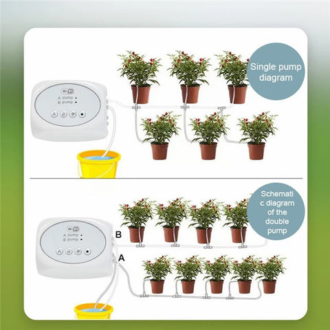 APP Remote Control Potted Plant Smart Watering Device Timer with 15m Water Pipe+20 Emitters