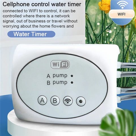 Dual-Pump Remote Water Timer Potted Plant Smart WiFi Watering Device with 20m Water Pipe+30 Emitters