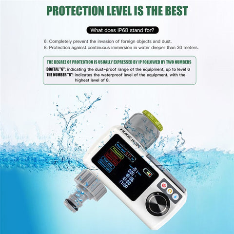 YLIGE Solar Automatic Watering Device Intelligent Irrigation Timer, European Standard Single Connector