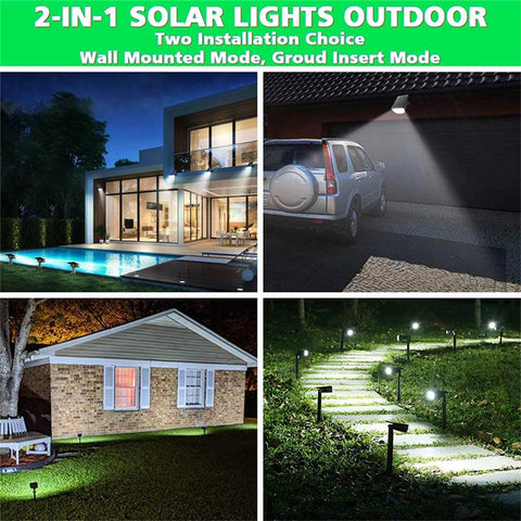YOUOKLIGHT 2Pcs Outdoor IP65 Waterproof 40-LED 3 Modes Solar Landscape Spotlights for Garden Pathway Yard Driveway Porch