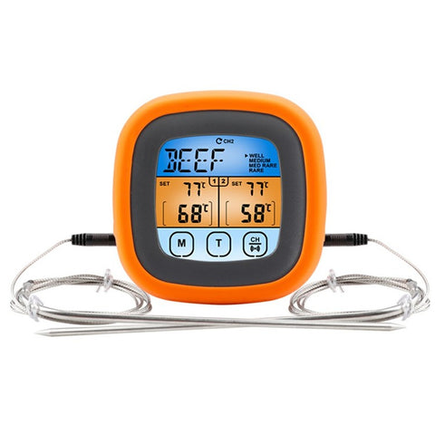 TS-6601-2 Double Probe BBQ Thermometer Kitchen Barbecue Food Meat Temperature Measurement Tool