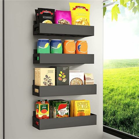 4Pcs / Set Magnetic Spice Storage Rack for Refrigerator and Oven Fridge Organizer Shelf