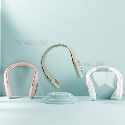 WT-F41 Mini Bladeless Neck Hanging Fan USB Rechargeable Air Cooler Three-Speed Cooling Fan