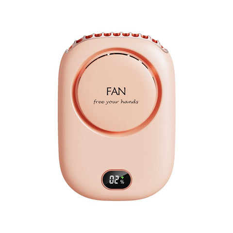 DQ203 Portable Hands-free Neck Hanging Desktop Fan with Digital Display