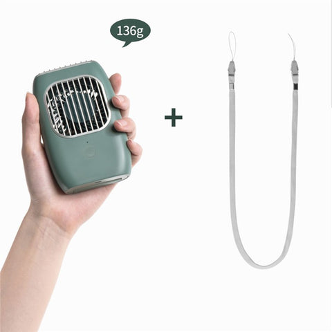 D302 Mini Portable Neck Hanging Fan USB Rechargeable Cooling Fans 3 Speeds Adjustable Air Cooler