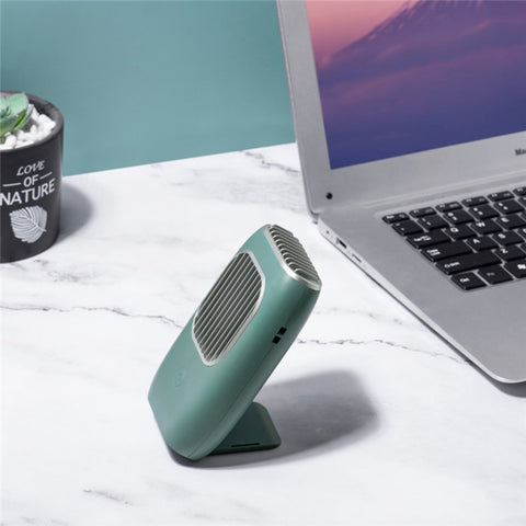 D302 Mini Portable Neck Hanging Fan USB Rechargeable Cooling Fans 3 Speeds Adjustable Air Cooler