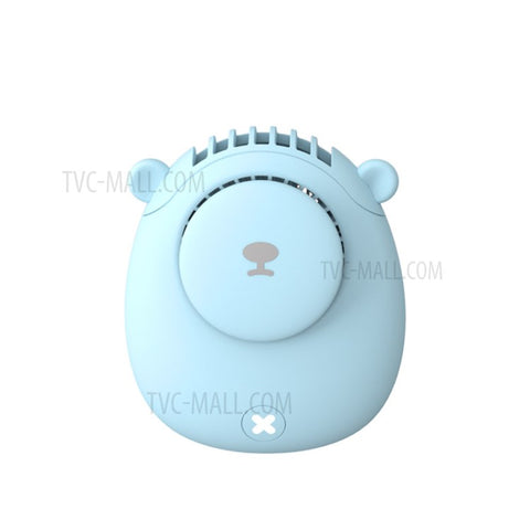 DIROSE Cute Bear Design Portable Mini Summer Rechargeable Fan Cooler Mute Cooling Fan with Neck Rope