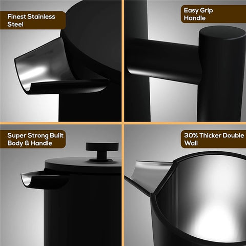 800ml French Press Coffee Maker Stainless Steel Double Walled Insulated Coffee Pot (BPA Free, No FDA)