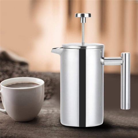 800ml French Press Coffee Maker Stainless Steel Double Walled Insulated Coffee Pot (BPA Free, No FDA)