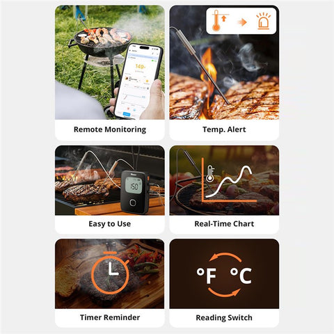 SONOFF BMT01 Meat Thermometer Bluetooth-compatible Smart APP Monitoring Barbecue Temperature Tester ( No FDA, BPA Free )