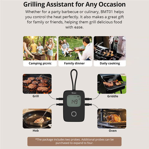 SONOFF BMT01 Meat Thermometer Bluetooth-compatible Smart APP Monitoring Barbecue Temperature Tester ( No FDA, BPA Free )