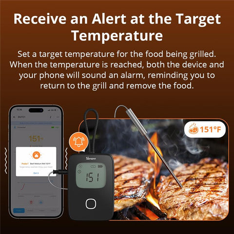 SONOFF BMT01 Meat Thermometer Bluetooth-compatible Smart APP Monitoring Barbecue Temperature Tester ( No FDA, BPA Free )