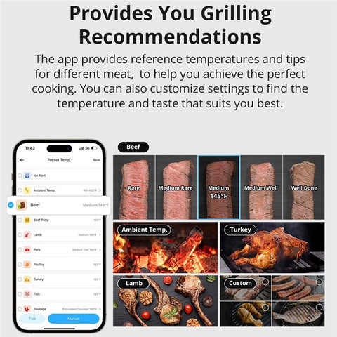 SONOFF BMT01 Meat Thermometer Bluetooth-compatible Smart APP Monitoring Barbecue Temperature Tester ( No FDA, BPA Free )