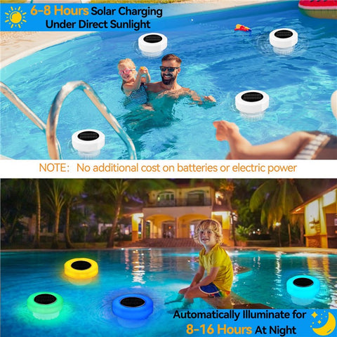 2Pcs Pool Chlorine Floater with Solar Light Floating Chlorine Dispenser Fits for 1-inch and 3-inch Chlorine Tabs