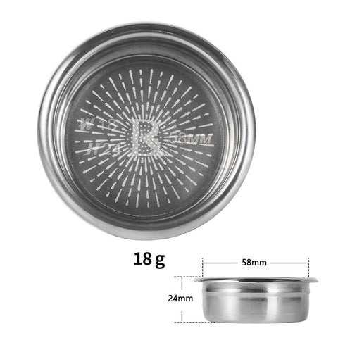 BANLEE Coffee Espresso Filter Baskets Precision 58mm Coffee Machine Handle Extraction Powder Bowl 18g (NO FDA Certification)