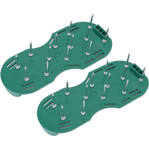 1 Pair Lawn Aerator Spikes Shoes Adjustable Straps Garden Lawn Soil Loosening Shoes