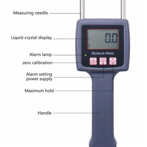 Digital Portable Hay Moisture Meter with Probe Hygrometer Hay Bale Moisture Tester