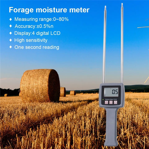Digital Portable Hay Moisture Meter with Probe Hygrometer Hay Bale Moisture Tester