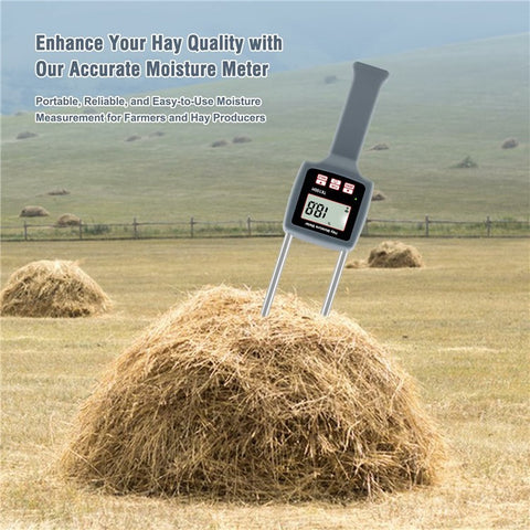 Digital Portable Hay Moisture Meter with Probe Hygrometer Hay Bale Moisture Tester