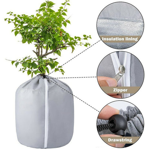 45x70cm Winter Plant Pot Protection Bag Flower Pot Cover with Drawstring and Zipper