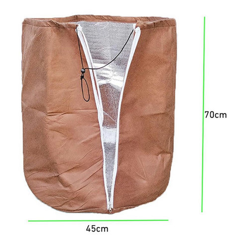 45x70cm Winter Plant Pot Protection Bag with Drawstring and Zipper Anti-Frost Plant Cover