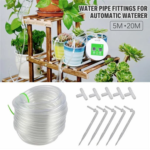 5m PVC Water Pipe Garden Drip Irrigation Transparent Hose for Automatic Waterer