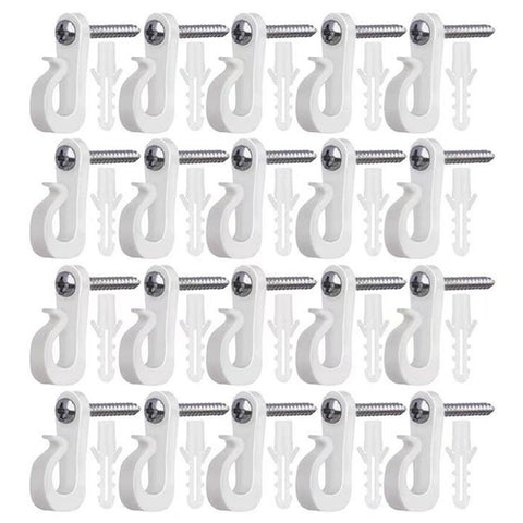 20-Pack Outdoor Hanging Plant Hooks for String Lights - Heavy-Duty Screw-In Expansion Anchors