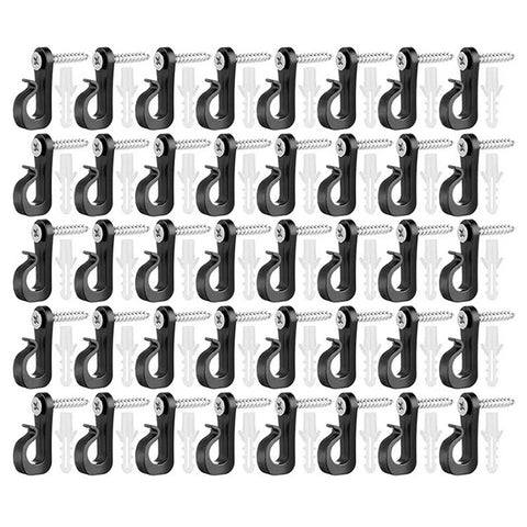 40Pcs Q-Hanger Screw Hooks ABS+Stainless Steel Outdoor Hangers for Hanging String Lights