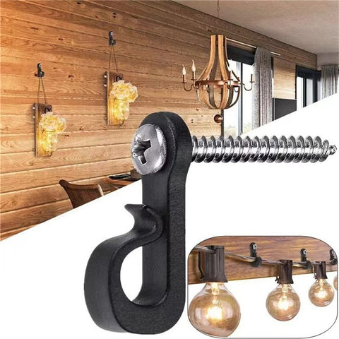 40Pcs Q-Hanger Screw Hooks ABS+Stainless Steel Outdoor Hangers for Hanging String Lights