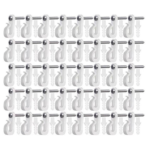 40Pcs Q-Hanger Screw Hooks ABS+Stainless Steel Outdoor Hangers for Hanging String Lights