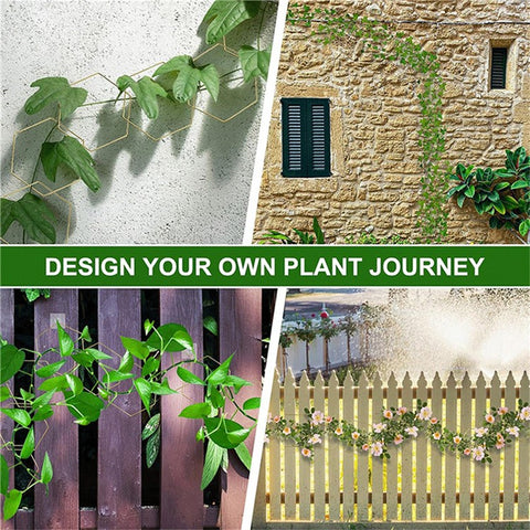 18Pcs Plant Support Trellis DIY Climbing Plant Wall Decor Hexagonal Chain Link Grid