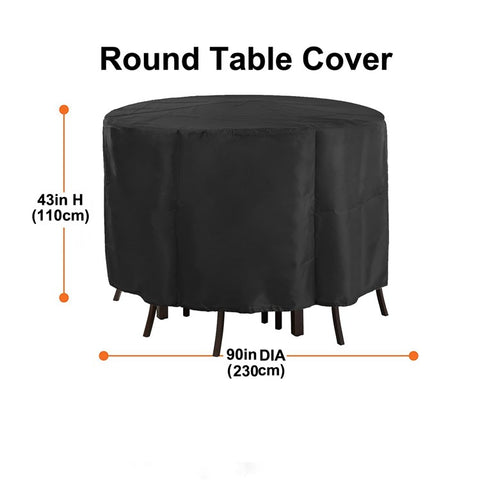 Outdoor Garden Furniture Cover 210D Oxford Cloth Round Table Chair Waterproof Dustproof Cover 230x110cm