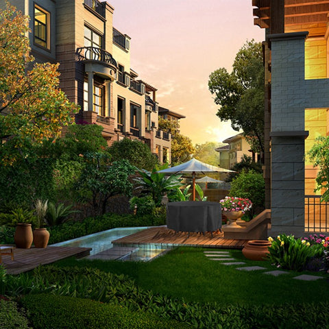 Patio Round Table Chair Waterproof Dustproof Cover Outdoor Garden Furniture Cover 185x110cm