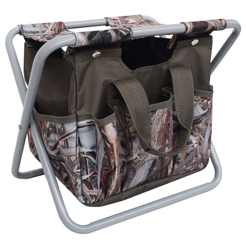 Outdoor Gardening Folding Stool with Detachable Oxford Cloth Tool Bag, 12.9x10.6x13.7 Inch