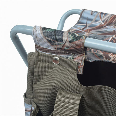 Outdoor Gardening Folding Stool with Detachable Oxford Cloth Tool Bag, 12.9x10.6x13.7 Inch