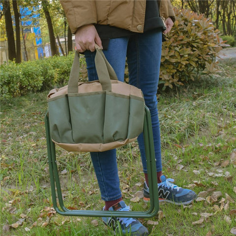 831102 Gardening Stool 12.5x10.6x12.2 Inch Folding Chair Tool Organizer Storage Bag